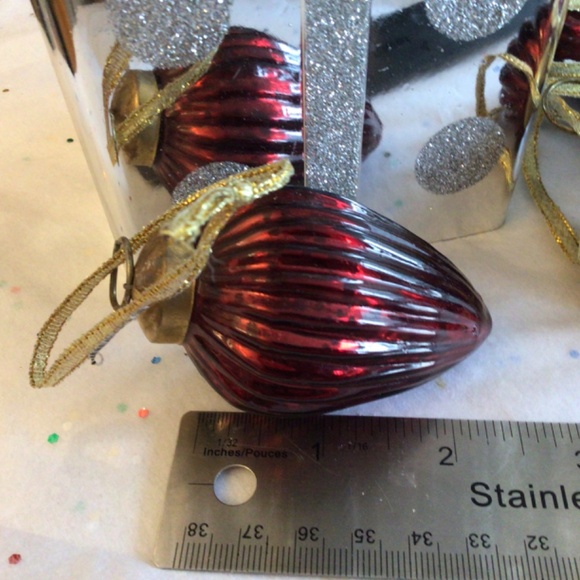 Vintage Red Ribbon Kugel Style Ornaments - Picture 3 of 4